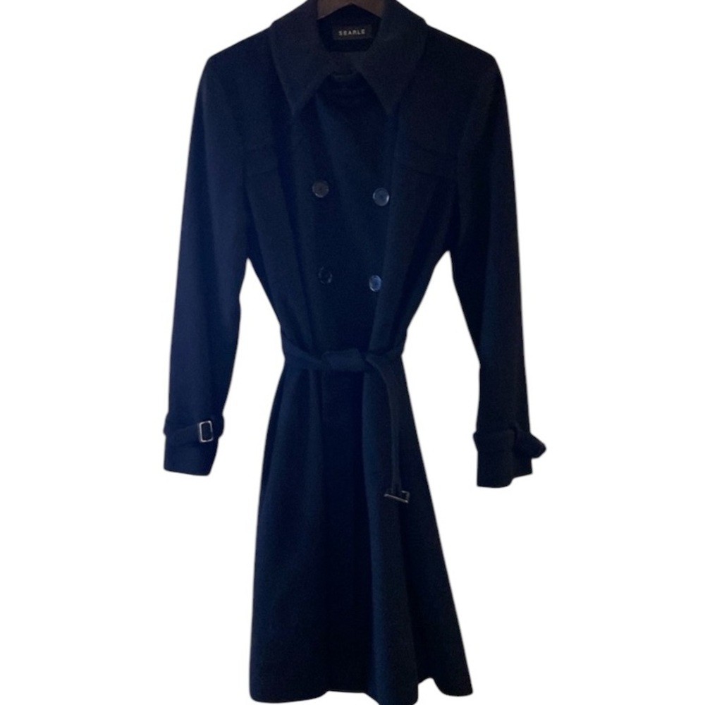 Searle Black Wool Winter Coat